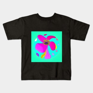 Psychedelic Flower 3 | AI Generated design by @remlorart T-Shirt Kids T-Shirt